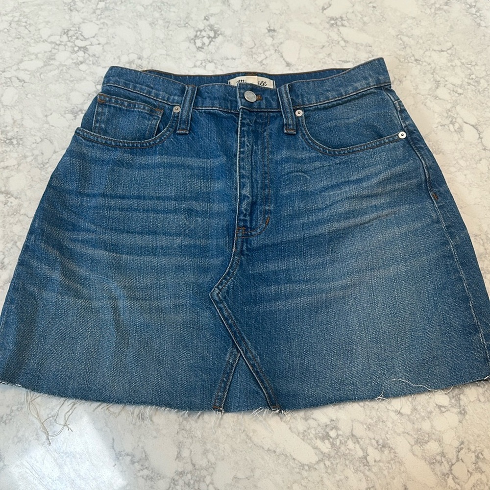 Madewell denim mini skirt